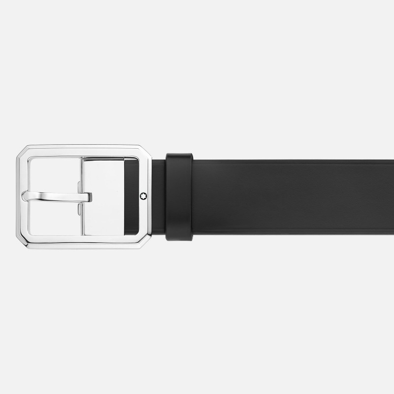 montblanc - ceinture réversible de 35 mm en cuir bleu/noir