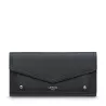 lancel - portefeuille slim rabat neo enveloppe cuir graine et lisse