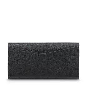 lancel - portefeuille slim rabat neo enveloppe cuir graine et lisse