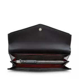 lancel - portefeuille slim rabat neo enveloppe cuir graine et lisse