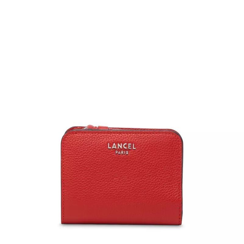 lancel - portefeuille compact medium zippé lettrines graine lancel - portefeuille compact medium zippé lettrines graine