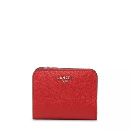lancel - portefeuille compact medium zippé lettrines graine