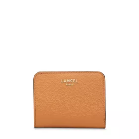 lancel - portefeuille compact medium zippé lettrines graine