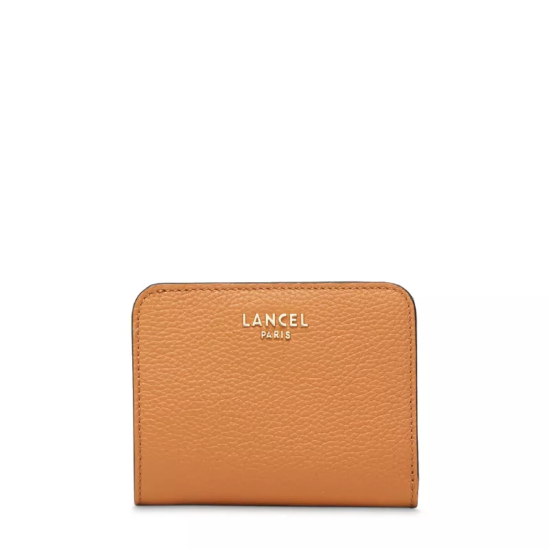 lancel - portefeuille compact medium zippé lettrines graine lancel - portefeuille compact medium zippé lettrines graine