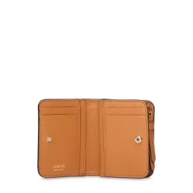 lancel - portefeuille compact medium zippé lettrines graine