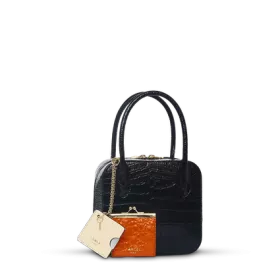 lancel - sac rabat alice facon croco brillant