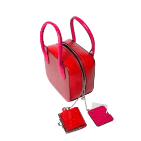 lancel - sac rabat alice facon croco brillant