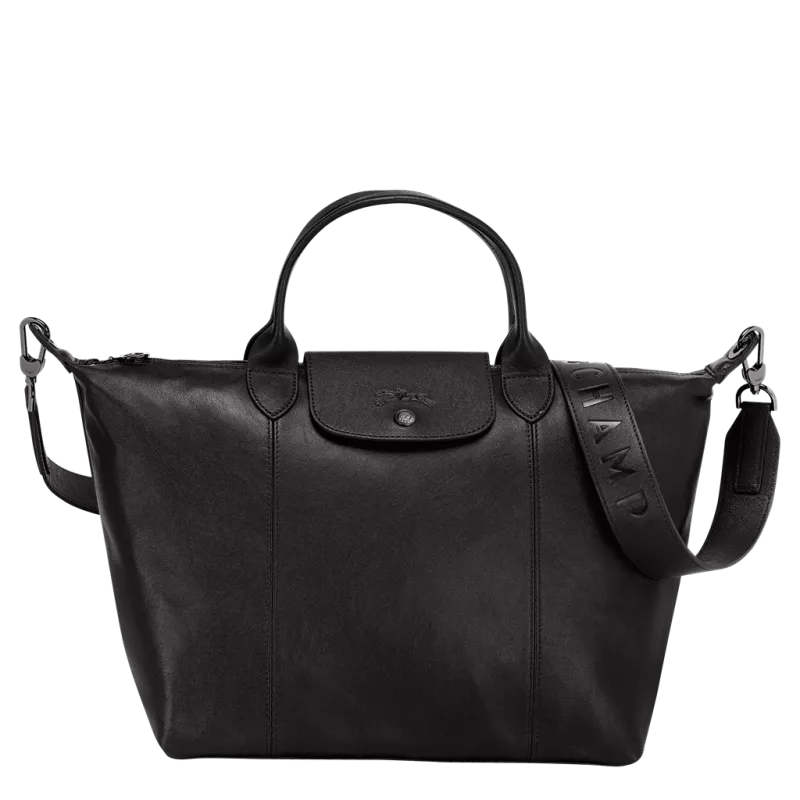 longchamp - sac porté main le pliage cuir longchamp - sac porté main le pliage cuir