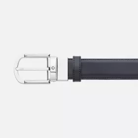 Ceinture réversible à boucle fer à cheval de 30 mm en cuir noir/marron Montblanc
