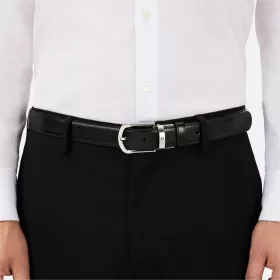 Ceinture réversible à boucle fer à cheval de 30 mm en cuir noir/marron Montblanc