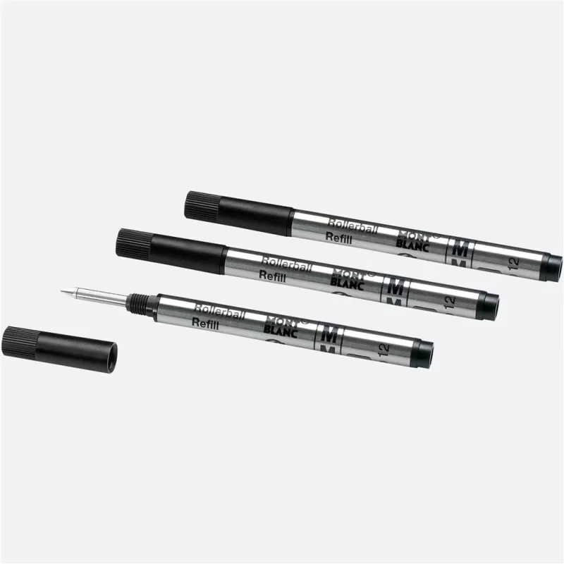 montblanc - recharges pour rollerball petit modèle mystery black (m) x3