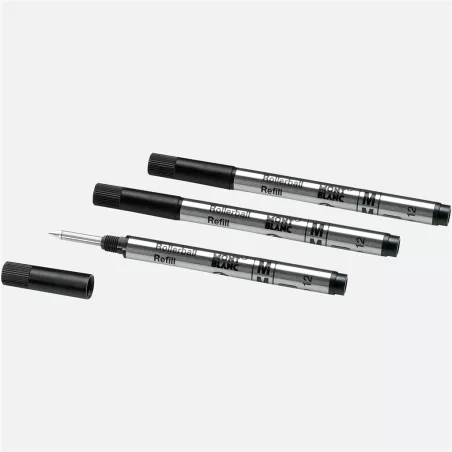 montblanc - recharges pour rollerball petit modèle mystery black (m) x3