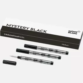 montblanc - recharges pour rollerball petit modèle mystery black (m) x3