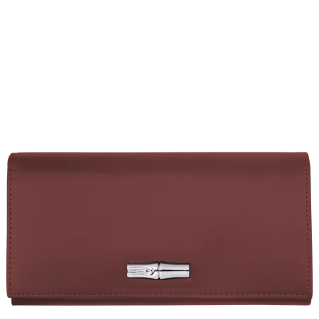longchamp - portefeuille long à rabat roseau box