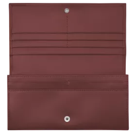 longchamp - portefeuille long à rabat roseau box