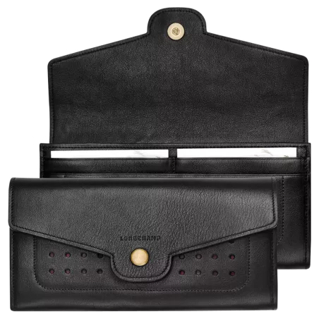 longchamp - portefeuille long à rabat mademoiselle longchamp