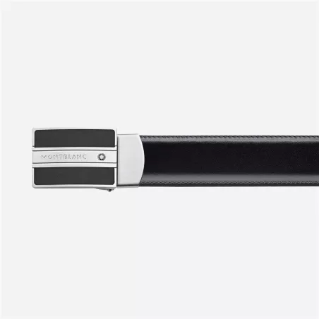 montblanc - ceinture réversible de 30 mm en cuir noir/marron