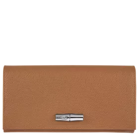 longchamp - portefeuille long à rabat roseau