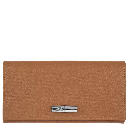 longchamp - portefeuille long à rabat roseau