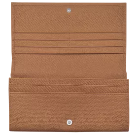 longchamp - portefeuille long à rabat roseau