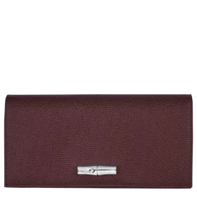 longchamp - portefeuille long à rabat roseau