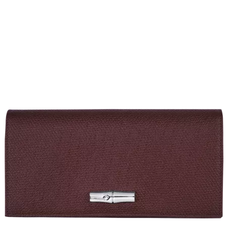 longchamp - portefeuille long à rabat roseau