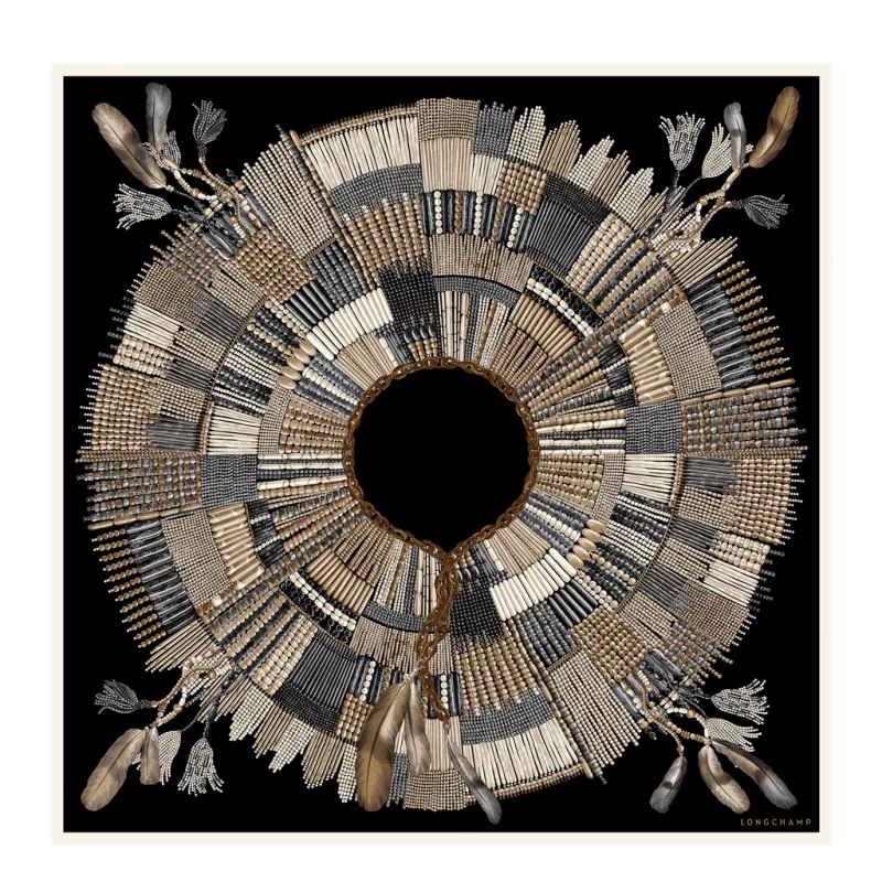 longchamp - carré de soie 90x90 cm longchamp - carré de soie 90x90 cm