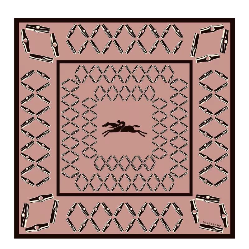 longchamp - carré de soie 70x70 cm longchamp - carré de soie 70x70 cm