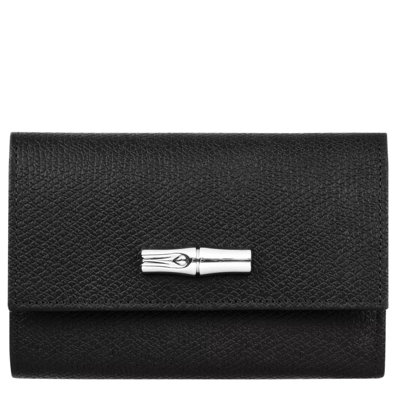longchamp - portefeuille compact roseau longchamp - portefeuille compact roseau