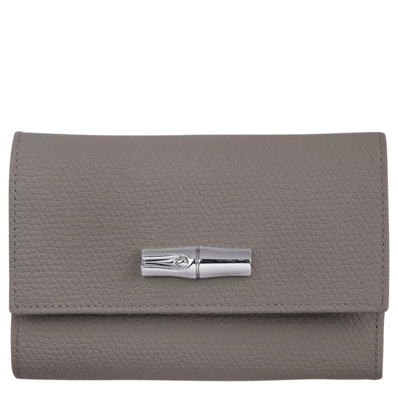 longchamp - portefeuille compact roseau longchamp - portefeuille compact roseau