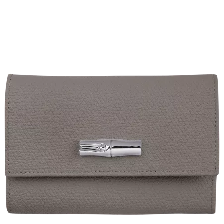 longchamp - portefeuille compact roseau