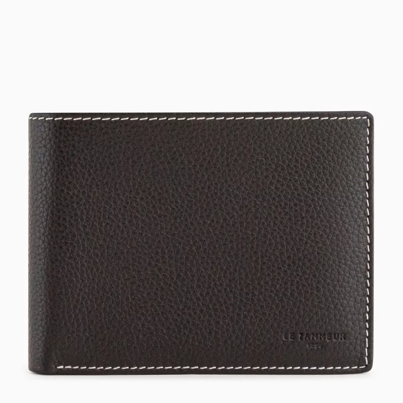 Portefeuille Horizontal Zippé 2 Volets Charles En Cuir Grainé De Le Tanneur Portefeuille Horizontal Zippé 2 Volets Charles En Cuir Grainé De Le Tanneur