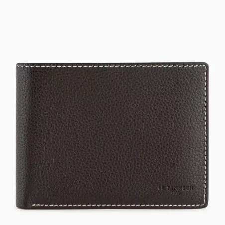 Portefeuille Horizontal Zippé 2 Volets Charles En Cuir Grainé De Le Tanneur