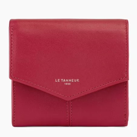 le tanneur - petit portefeuille zippé charlotte en cuir lisse