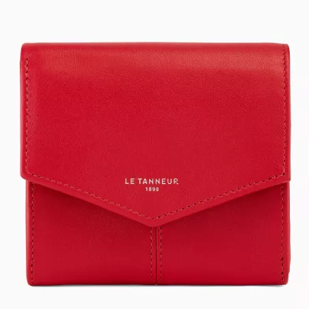 le tanneur - petit portefeuille zippé charlotte en cuir lisse