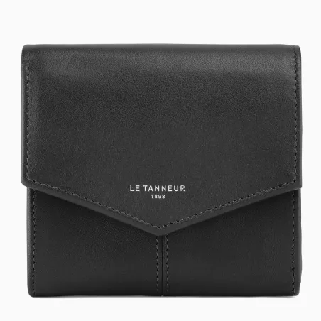 le tanneur - petit portefeuille zippé charlotte en cuir lisse