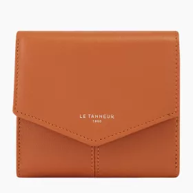 le tanneur - petit portefeuille zippé charlotte en cuir lisse