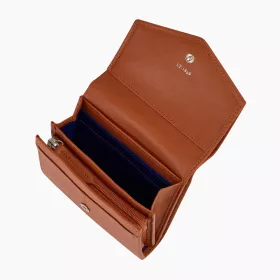 le tanneur - petit portefeuille zippé charlotte en cuir lisse