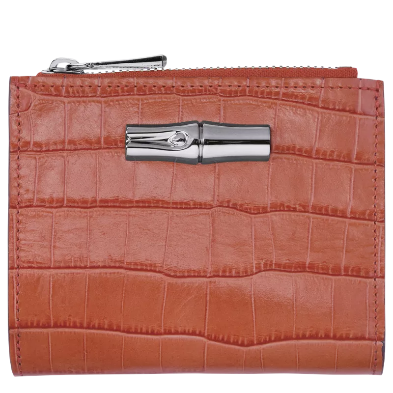 longchamp - portefeuille compact roseau longchamp - portefeuille compact roseau