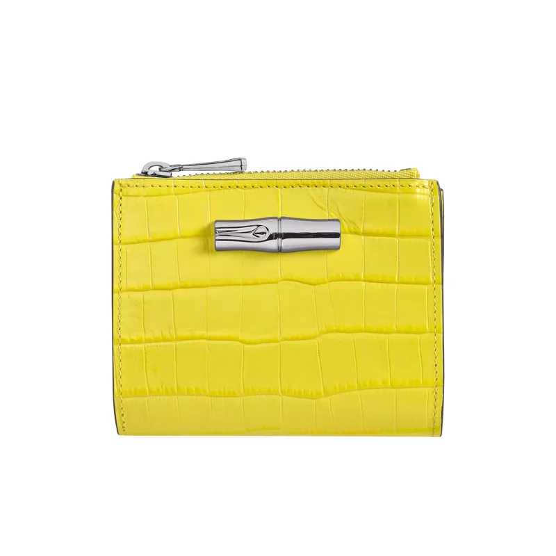 longchamp - portefeuille compact roseau longchamp - portefeuille compact roseau