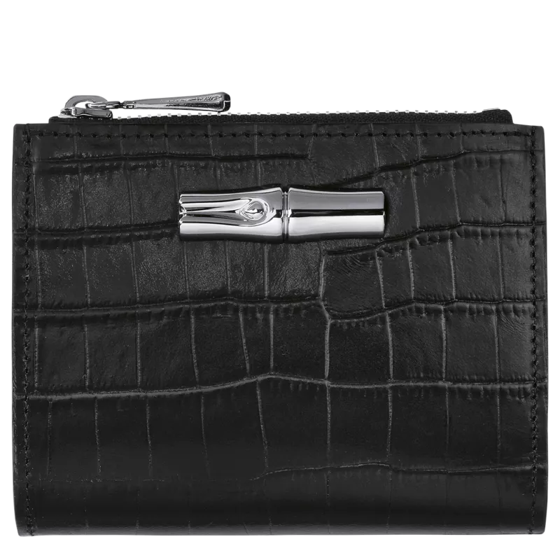 longchamp - portefeuille compact roseau longchamp - portefeuille compact roseau