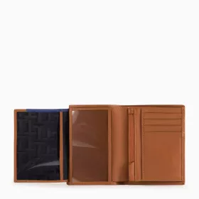 Portefeuille Vertical Moyen Modèle Zippé 2 Volets Martin En Cuir Lisse De Le Tanneur