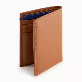 Portefeuille Vertical Moyen Modèle Zippé 2 Volets Martin En Cuir Lisse De Le Tanneur
