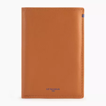 Grand Portefeuille Vertical Zippé 2 Volets Martin En Cuir Lisse De Le Tanneur