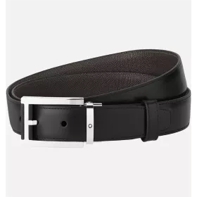 montblanc - ceinture réversible de 30 mm en cuir noir/marron