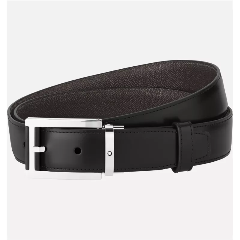 montblanc - ceinture réversible de 30 mm en cuir noir/marron montblanc - ceinture réversible de 30 mm en cuir noir/marron