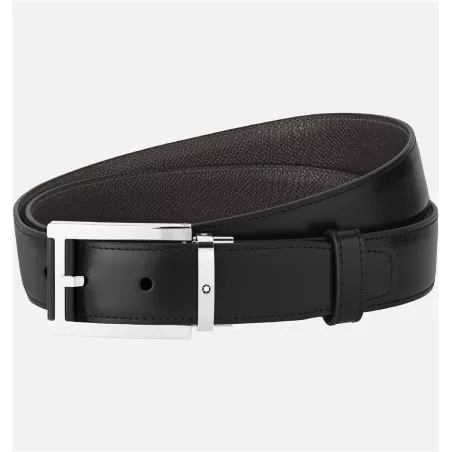 montblanc - ceinture réversible de 30 mm en cuir noir/marron