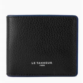 Le Tanneur - portefeuille horizontal poche monnaie à rabat augustin en cuir grainé