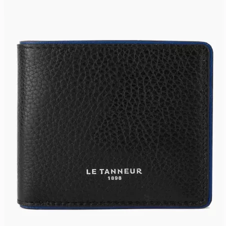 Le Tanneur - portefeuille horizontal poche monnaie à rabat augustin en cuir grainé
