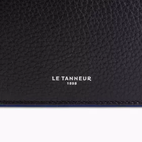 Le Tanneur - portefeuille horizontal poche monnaie à rabat augustin en cuir grainé